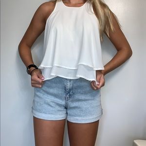 Flowy white tank top - size s